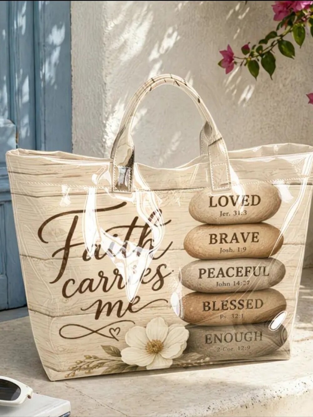 Inspirational PVC Tote Shoulder Bag - Picture 4 of 9